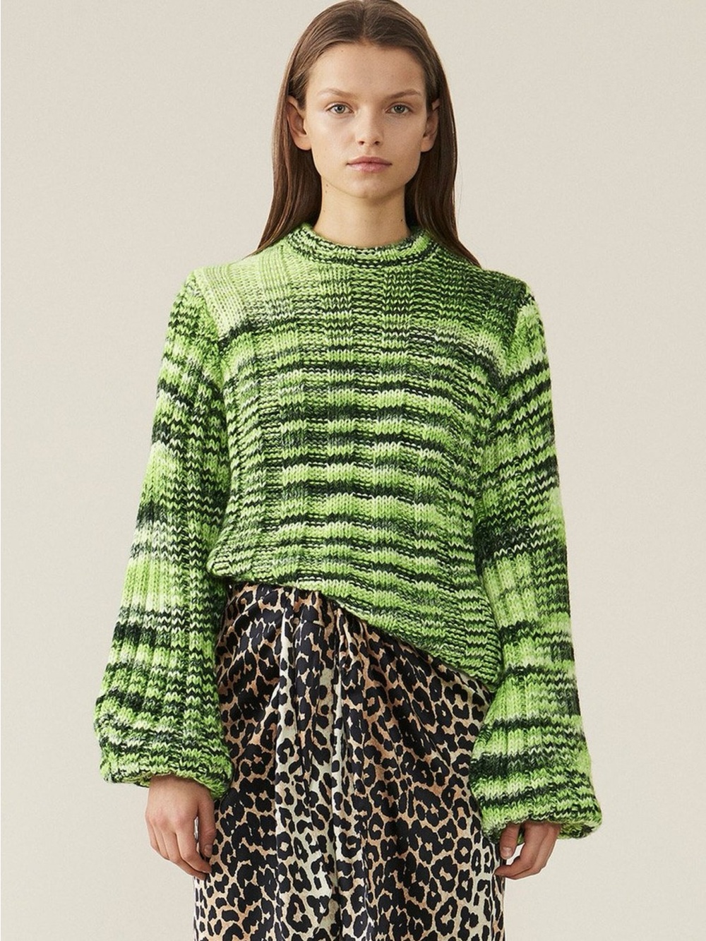 Ganni Neon Melange Knit Sweater | Size Small - Picture 1 of 7